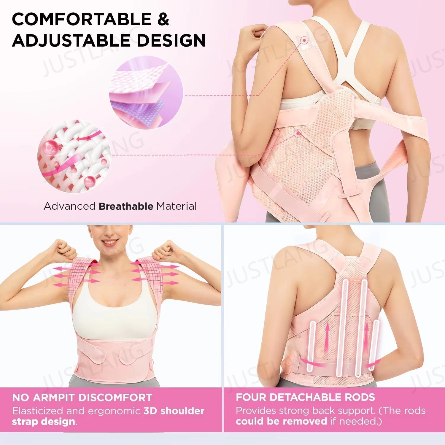 Pink Back Posture Corrector 