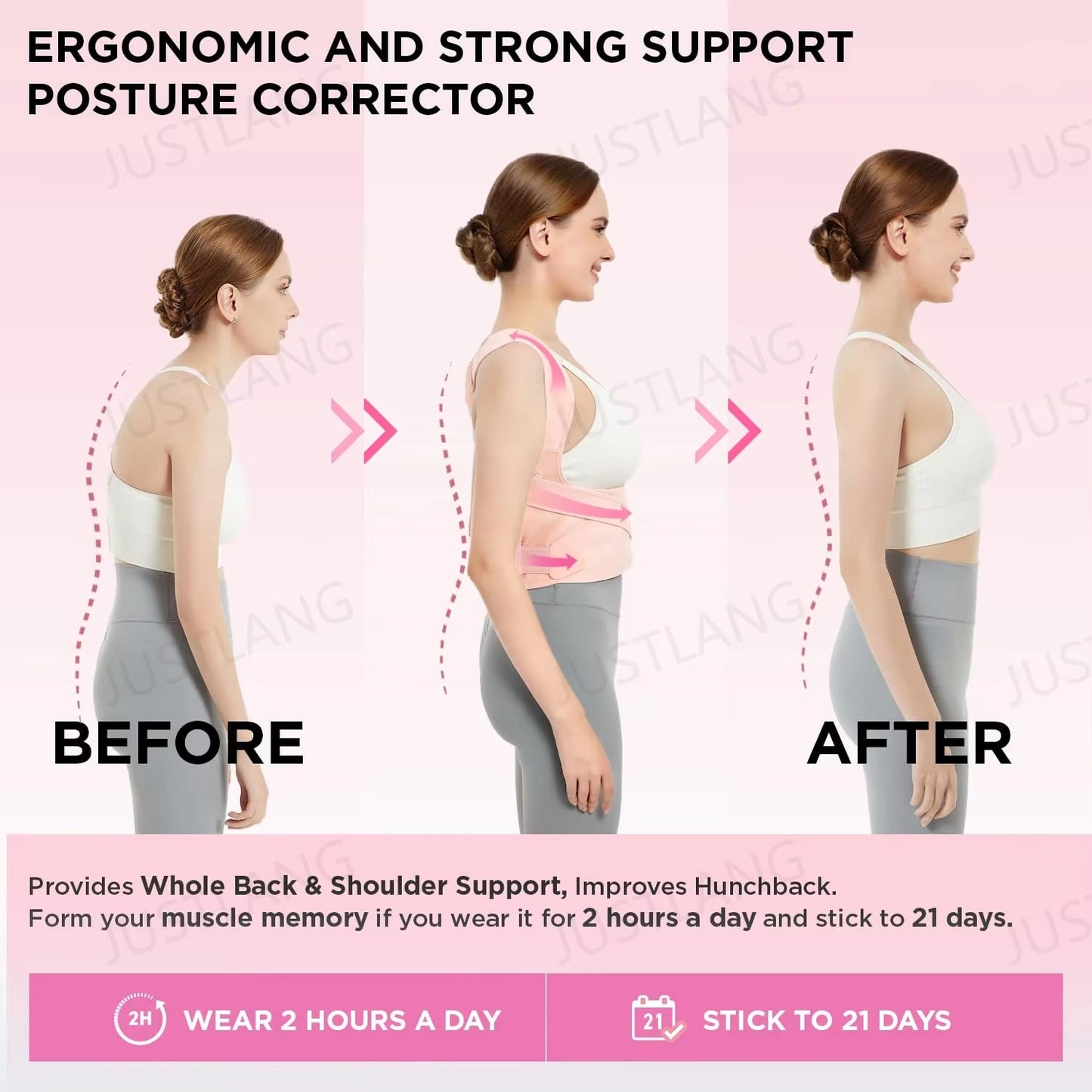 Pink Back Posture Corrector 